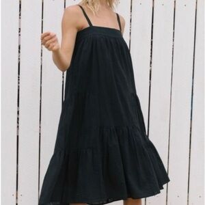 Jenni Kayne Black Summer Dress Linen Cotton XL NWOT